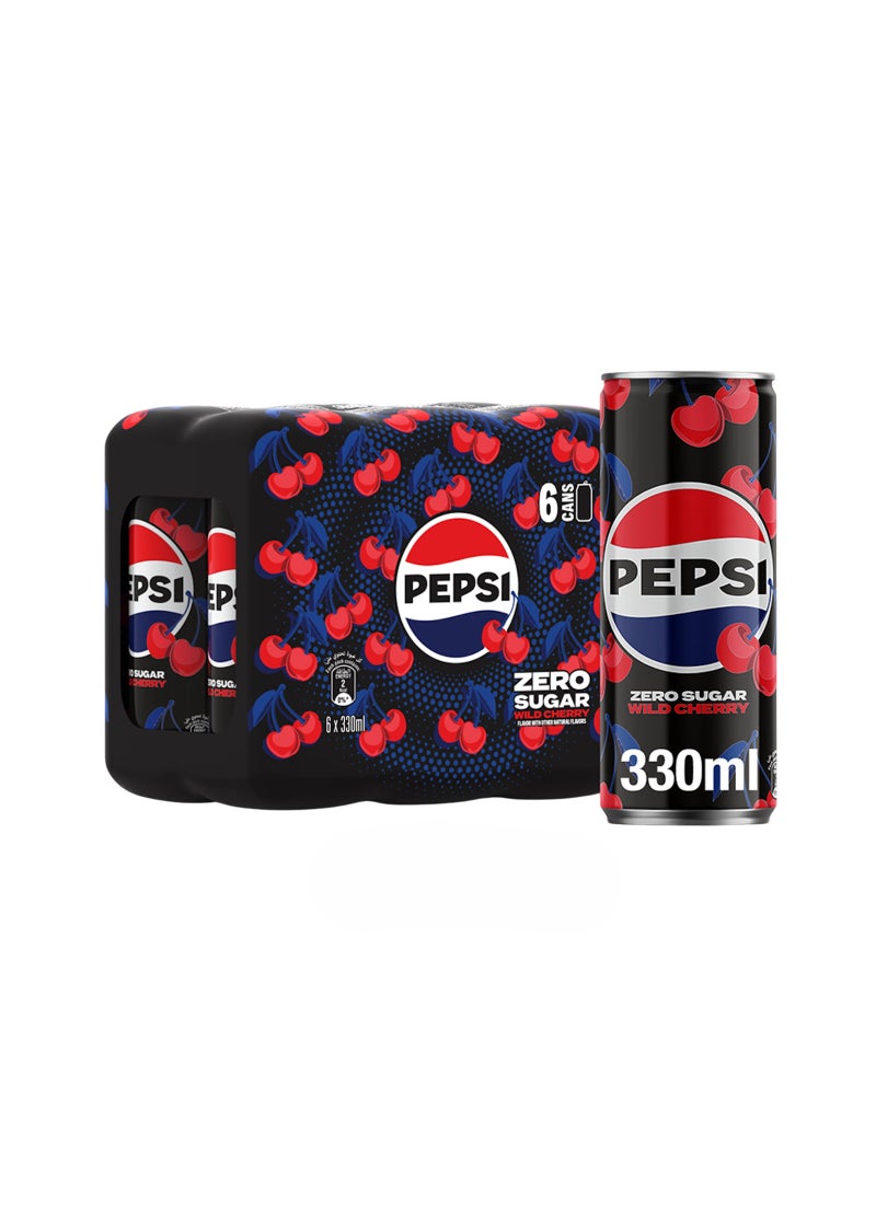 Pepsi Zero Sugar Wild Cherry 6 x 330ml - Image 1