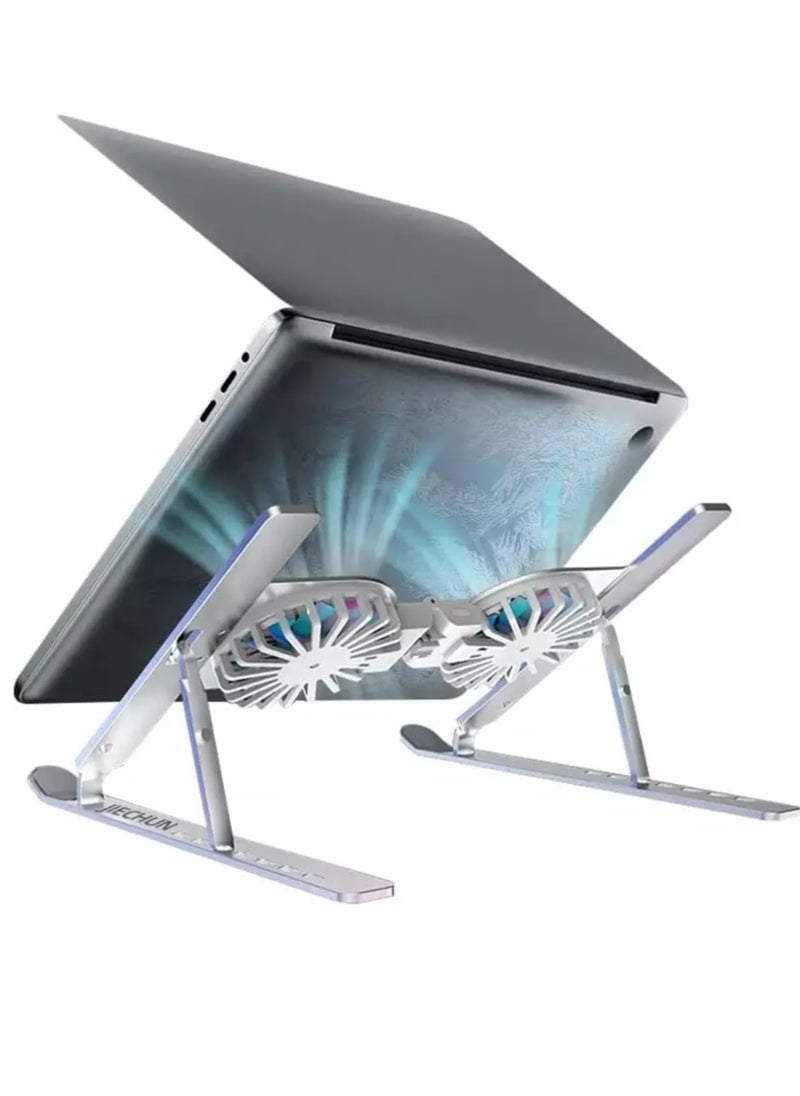Generic - C9 PRO Adjustable Laptop Stand Folding Aluminum Alloy with Cooling Fan - Image 1