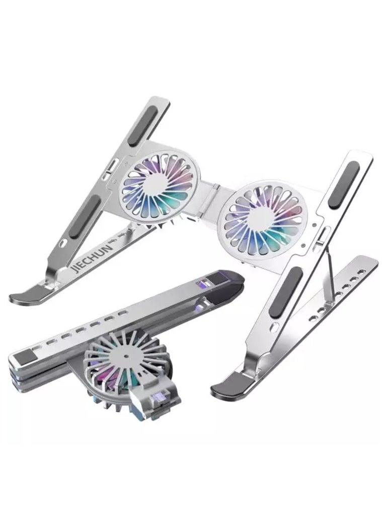 Generic - C9 PRO Adjustable Laptop Stand Folding Aluminum Alloy with Cooling Fan - Image 1