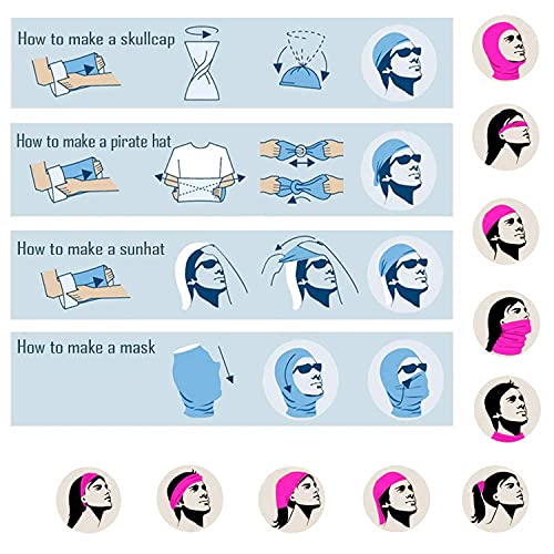 Aadikart Unisex Polycotton Bandana Face Mask Headband Scarf Head Wrap Neck Warmer Combo - Free Size - Multicolor - Pack of 12 - Image 3