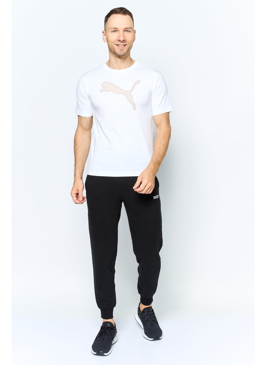 PUMA Men Sportswear Fit Short Sleeve Training Top, White/Beige  - Image 3