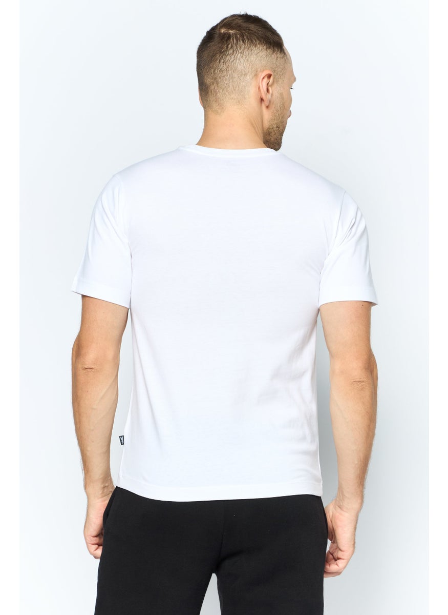 PUMA Men Sportswear Fit Short Sleeve Training Top, White/Beige  - Image 4