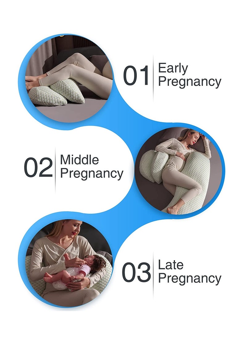 SYOSI Pregnancy Pillows for Sleeping, Maternity Pillow, Pregnancy Body Pillow Support for the Back, Legs, Belly, and Hips of Pregnant Women, Detachable and Adjustable with Pillow Cover  - Image 4