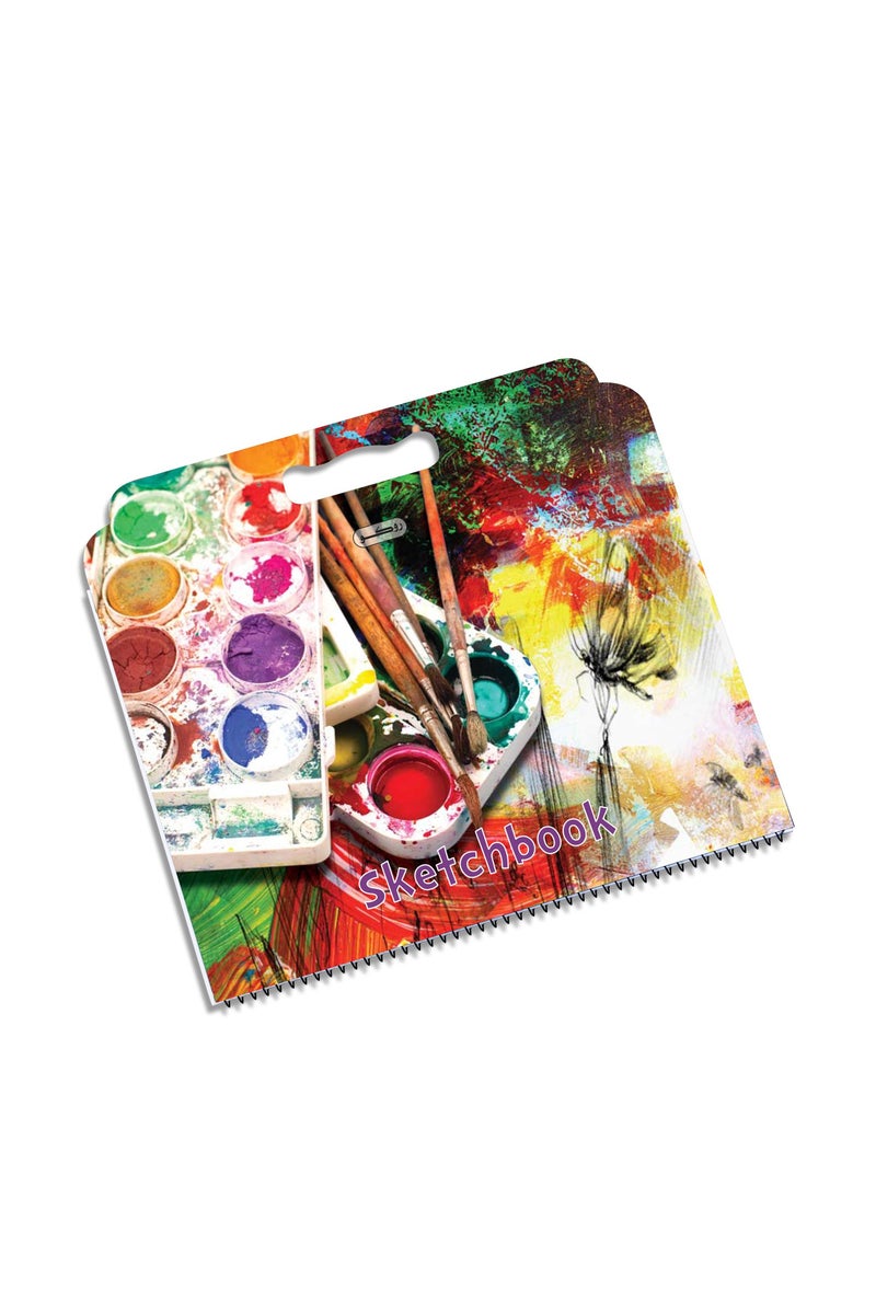 دفتر رسم مثقب بمقبض أبيض 29.5 × 25.5 سم 14 ورقة