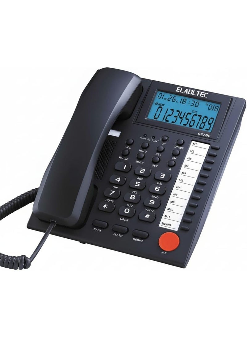 El Adl Tec Corded Landline Phone, Black - 927BE