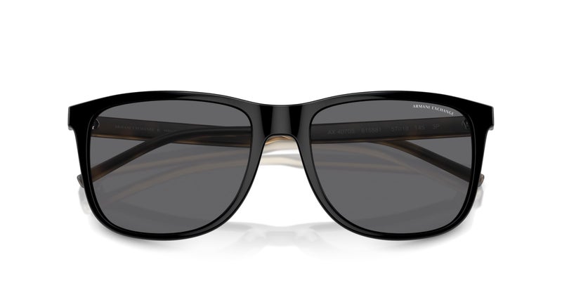 Armani Exchange Man Sunglasses Shiny Black Frame, Grey Polarized Lenses, 57MM - Image 5