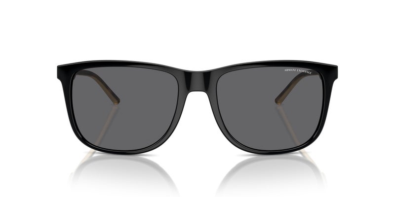 Armani Exchange Man Sunglasses Shiny Black Frame, Grey Polarized Lenses, 57MM - Image 3