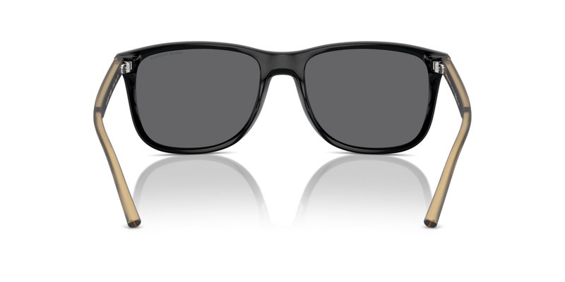 Armani Exchange Man Sunglasses Shiny Black Frame, Grey Polarized Lenses, 57MM - Image 4