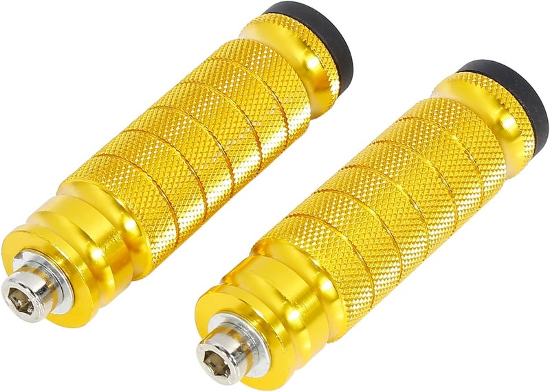 F FIERCE CYCLE 1 Pair 6mm Aluminum Aolly Motorcycle Rearsets Rear Set Footrest Footpeg Foot Rest Peg Motorbike Gold Tone - Image 1