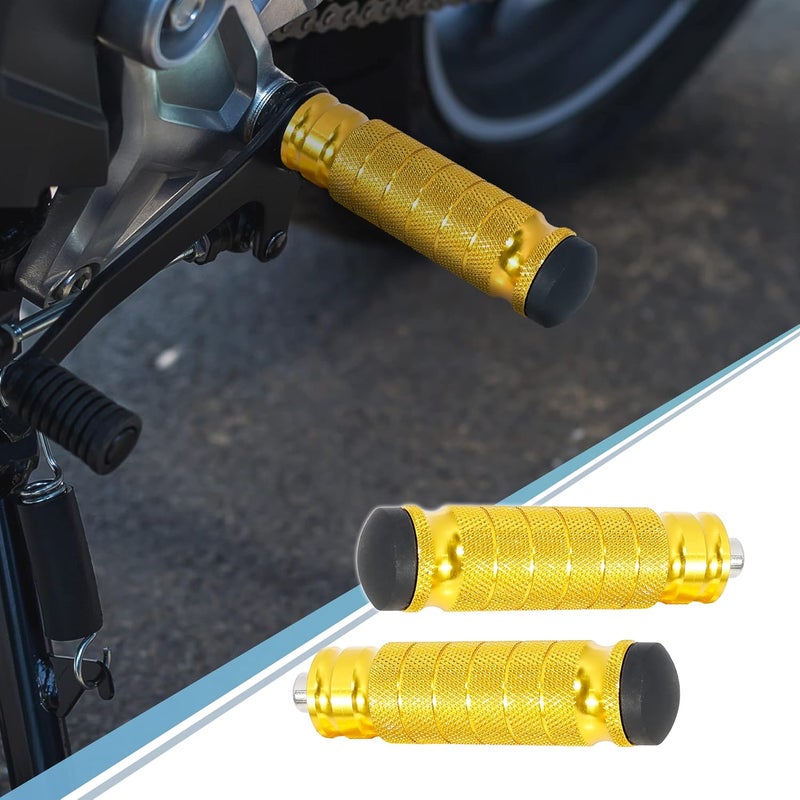 F FIERCE CYCLE 1 Pair 6mm Aluminum Aolly Motorcycle Rearsets Rear Set Footrest Footpeg Foot Rest Peg Motorbike Gold Tone - Image 3