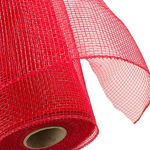 GiftWrap Etc Red Deco Mesh Wreath Decor - 10" x 10 Yards, 4th of July Wreath Decoration, Patriotic Ribbon Roll for Bows, Veterans Day, Summer, Birthday, Presents, Christmas Tree Wrap - Image 2