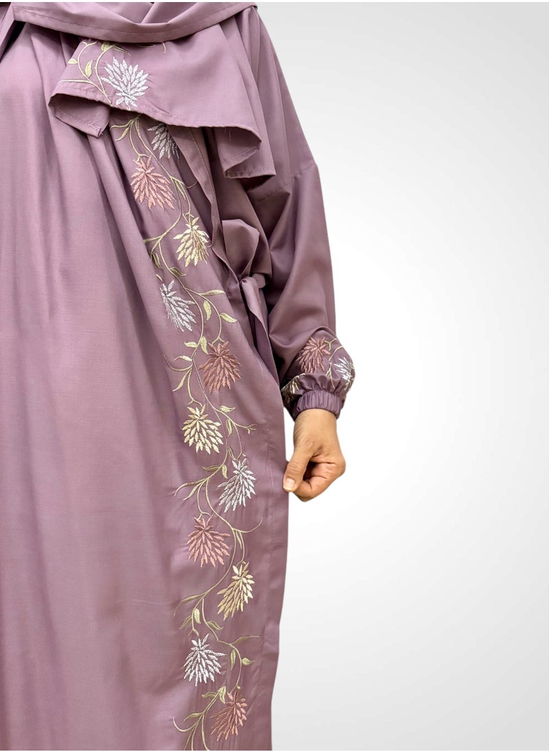 AL-HRAER - A Very Soft And Comfortable Prayer Dress Embroidered With Striped Floral Designs Consisting Of One Piece Includes a Veil And It Covers The Whole Body With A Uniform And Wide Size Suitable For All Bodies - Image 1