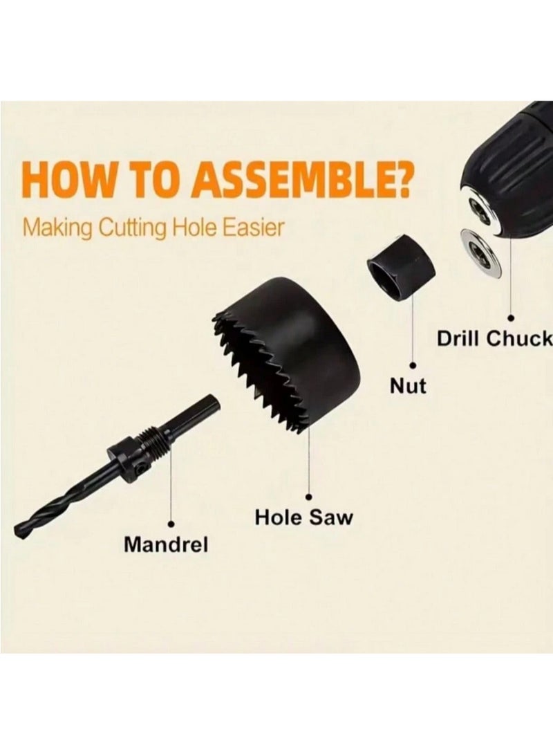 Saw blade set, steel hole punch set suitable for drywall, wood - hole punch and plastic - Image 3