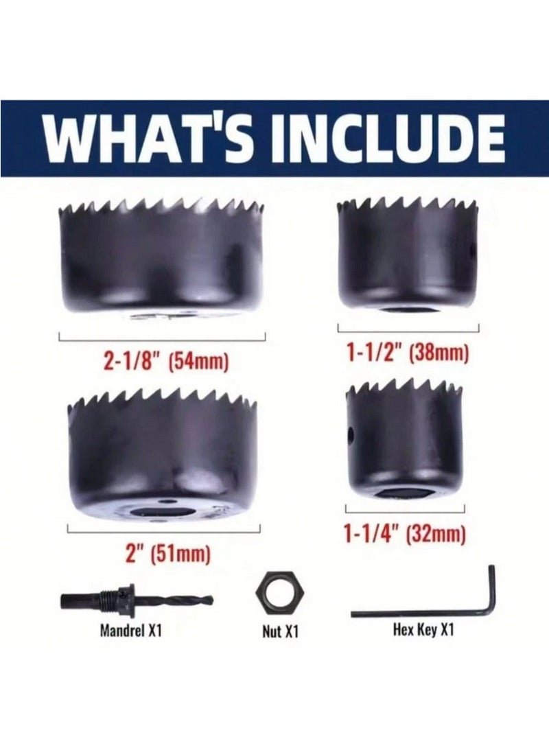 Saw blade set, steel hole punch set suitable for drywall, wood - hole punch and plastic - Image 5