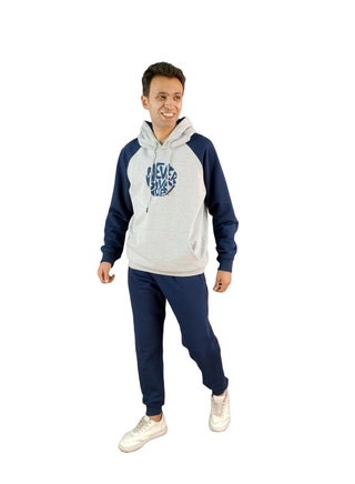 Men Training Suit Long Sleeves And Hood -Gray*Navy Blue - pzsku/ZEFA76985866B6717D435Z/45/_/1731845731/0a053e22-9913-4041-b58b-35ddb1530706