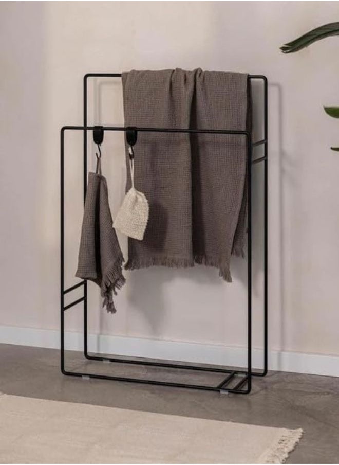 woodx Modern Black Towel Rack with Sleek Design  - Image 1