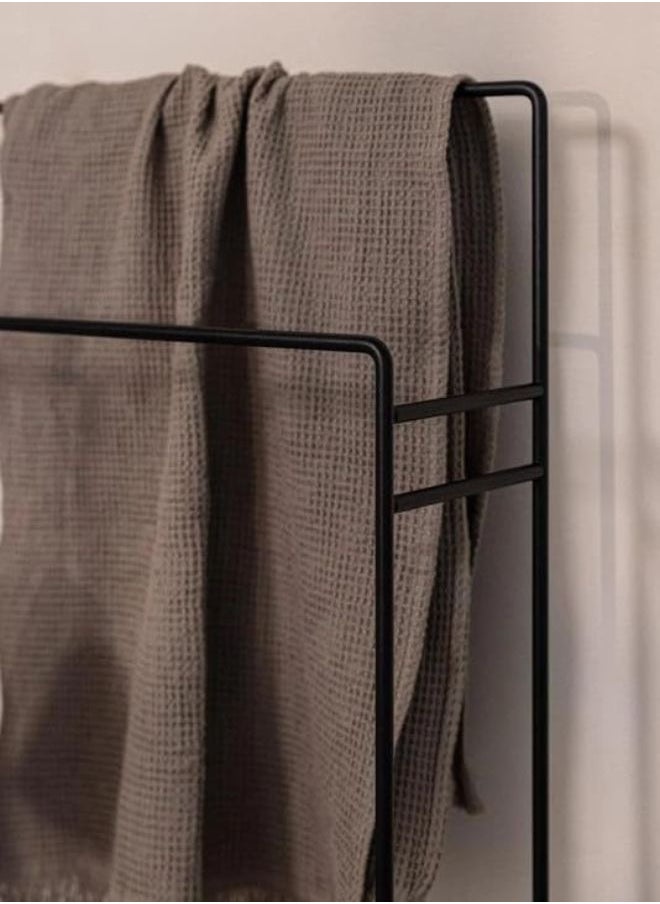 woodx Modern Black Towel Rack with Sleek Design  - Image 2
