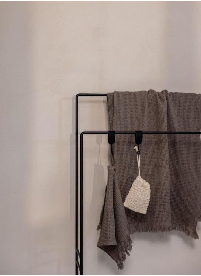 woodx Modern Black Towel Rack with Sleek Design  - Image 3