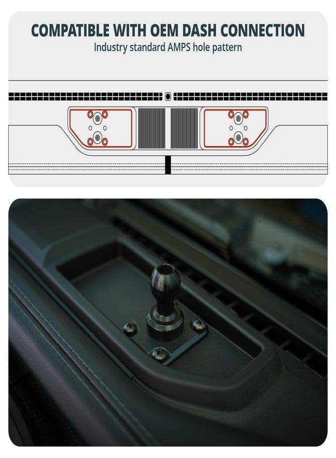 Tackform All Metal Dash Mount Magnetic CB Microphone Holder Compatible with 2024 - 2025 Jeep Wrangler JL, 4xe, & Gladiator JT | Carbon Fiber Arm | Compatible with Midland MXT275 and MXT575 | Black - Image 2