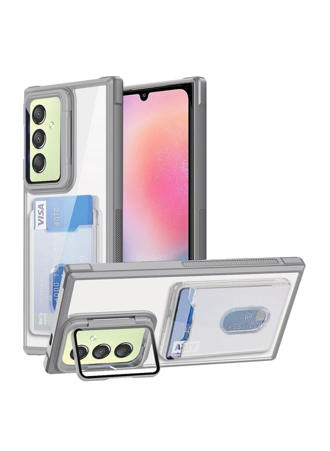 S-TOP Case For Samsung Galaxy A24 Card Bag Holder Acrylic Hybrid TPU Phone Case - Image 1