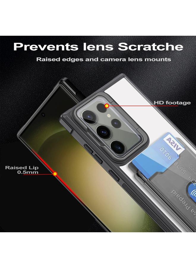 S-TOP Case For Samsung Galaxy A24 Card Bag Holder Acrylic Hybrid TPU Phone Case - Image 3