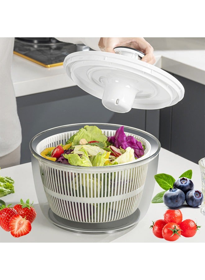 5L Large Capacity Salad Spinner Portable Salad Bowl Container Salad Machine Easy To Clean Durable Quick-Drying For Fruits, Vegetables, Salads Pasta  - Image 1