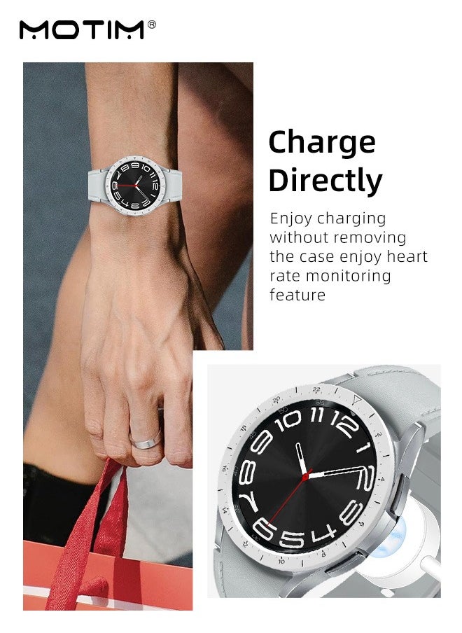 Motim - Bezel Ring Designed for Galaxy Watch 6 Classic 47mm, Stylish Frame Loop Protector Adhesive Cover, Anti Scratch Bezel Tune for Samsung Smartwatch - Image 1