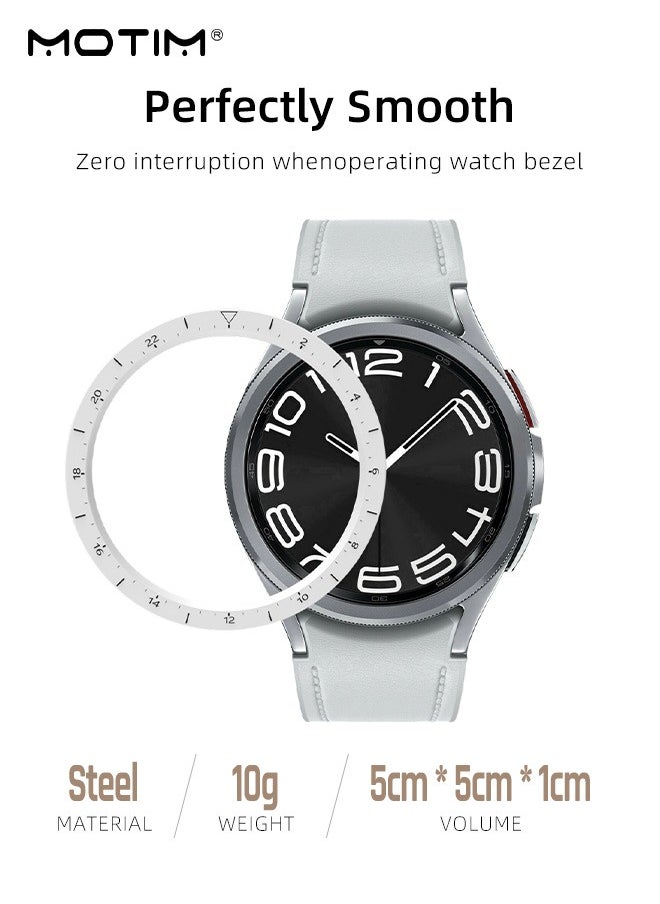 Motim - Bezel Ring Designed for Galaxy Watch 6 Classic 47mm, Stylish Frame Loop Protector Adhesive Cover, Anti Scratch Bezel Tune for Samsung Smartwatch - Image 1