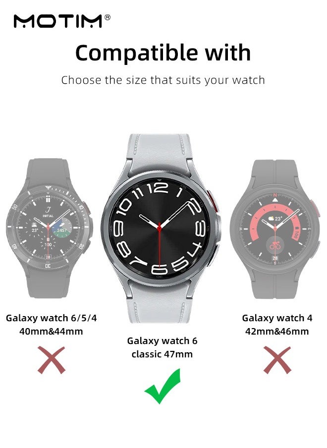 Motim - Bezel Ring Designed for Galaxy Watch 6 Classic 47mm, Stylish Frame Loop Protector Adhesive Cover, Anti Scratch Bezel Tune for Samsung Smartwatch - Image 1