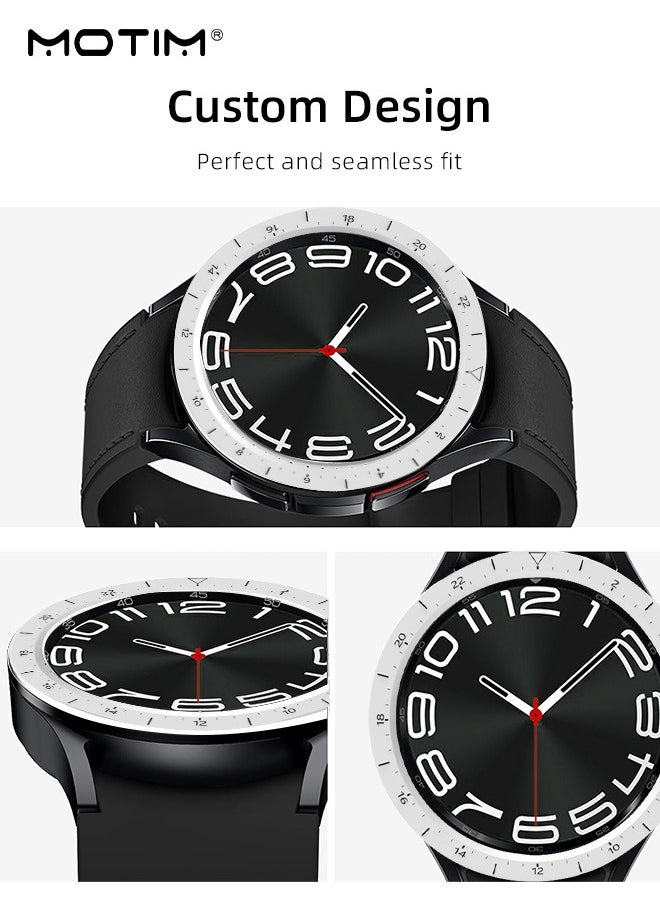 Motim - Bezel Ring Designed for Galaxy Watch 6 Classic 47mm, Stylish Frame Loop Protector Adhesive Cover, Anti Scratch Bezel Tune for Samsung Smartwatch - Image 1