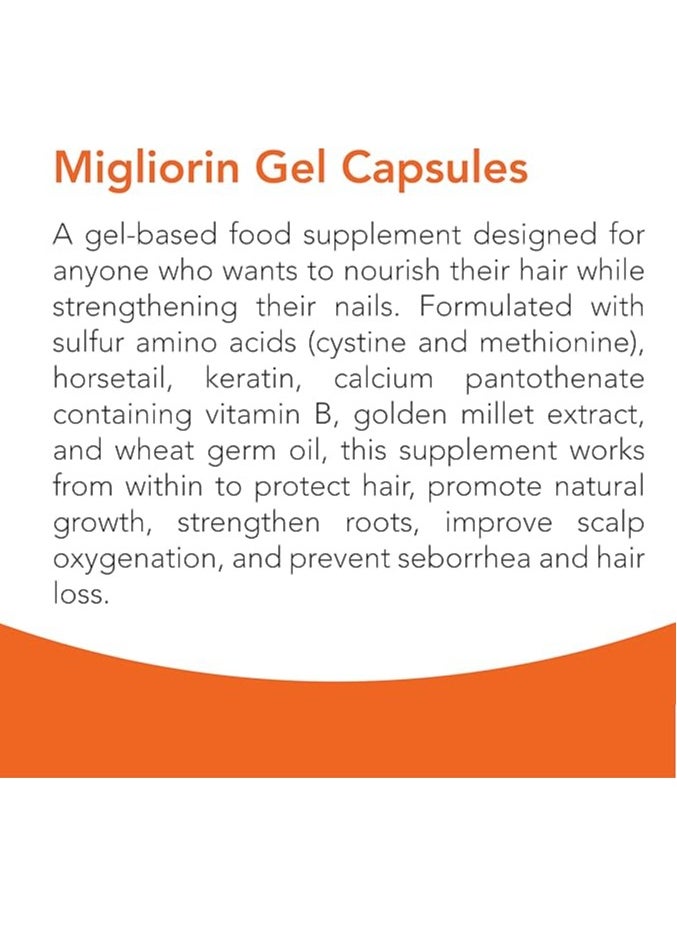 MIGLIORIN - Migliorin Gel Capsules, 90 Capsules, Supports Hair Strength & Growth - Image 1