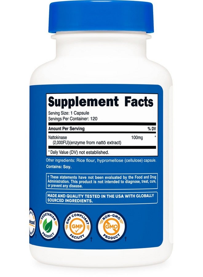 نيوتريكوست ناتوكيناز 2000FU، 120 كبسولة - خالية من الغلوتين، غير معدلة وراثيًا، مناسبة للنباتيين - Image 5
