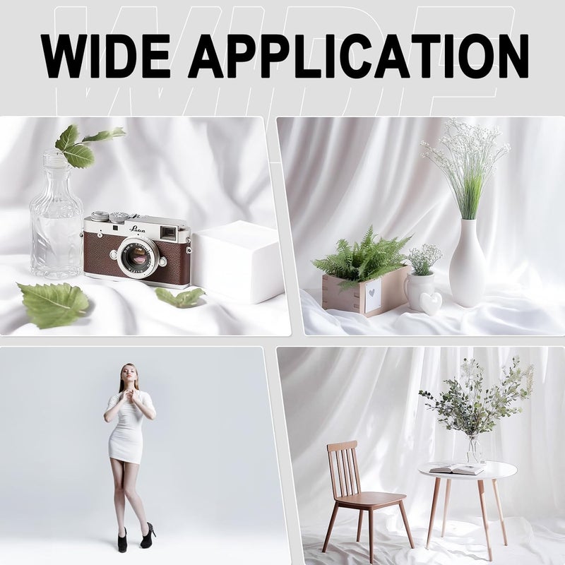 GFCC White Backdrop - 6FTX9FT White Photo Backdrop for Photoshoot Background for Photography Screen Video Recording Picture Background - Image 5
