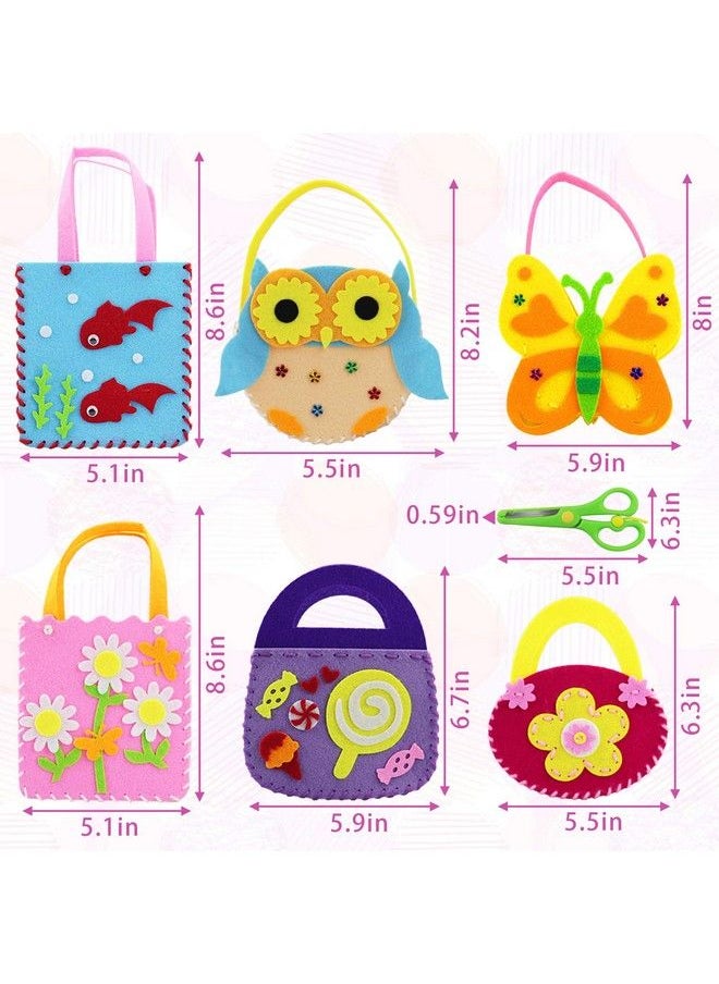 Rtudan - First Sewing Kit For Kids Include 6 Cross Body Sewing Bags 1 Craft Scissors 1 Beautiful Gift Bag Learn To Sew Educational Toys Kids Sewing Crafts Supplies Girls Craft Gifts Diy Craft - Image 1