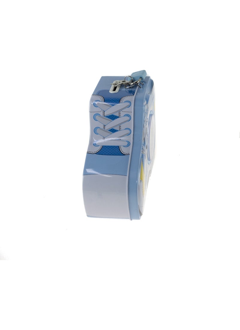 Erzi - Money Box with Clock and Shoe Pattern Lock Money Box Blue - Image 1