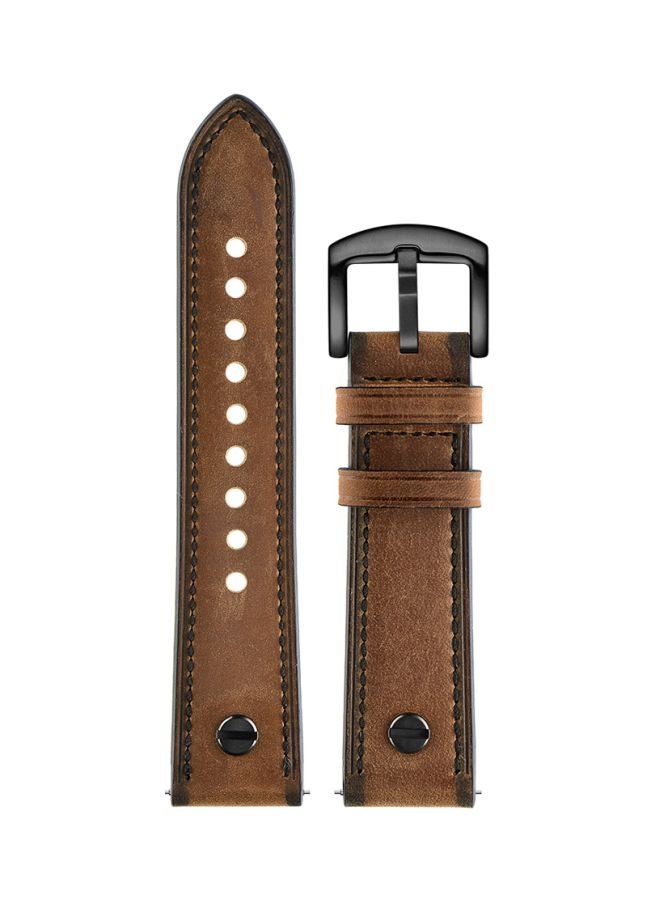 Perfii One Rivet Replacement Band For Amazfit GTR Smartwatch 47 mm Rough Brown - Image 1