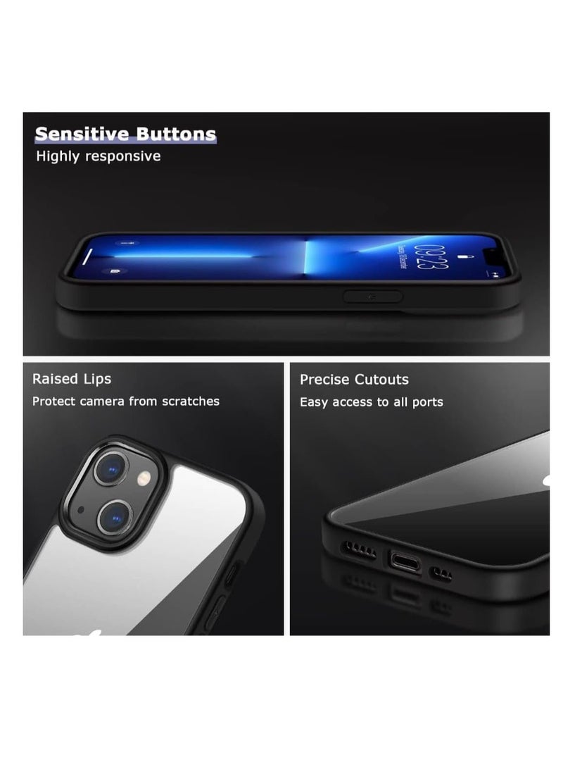 Magic Mask - Magic Mask Q Series Clear Case Compatible Case Shockproof Hard PC +Soft Silicone Transparent Protective Slim Hard Back Cover with Silicone Frame for (Black, iphone 13 Pro max ) - Image 1