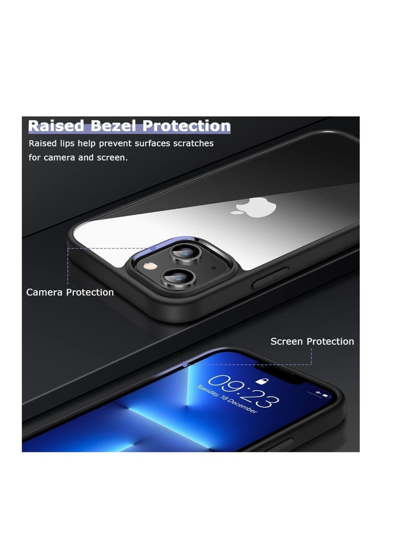 Magic Mask - Magic Mask Q Series Clear Case Compatible Case Shockproof Hard PC +Soft Silicone Transparent Protective Slim Hard Back Cover with Silicone Frame for (Black, iphone 13 Pro max ) - Image 1