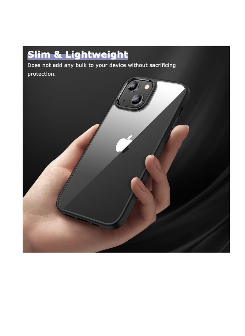 Magic Mask - Magic Mask Q Series Clear Case Compatible Case Shockproof Hard PC +Soft Silicone Transparent Protective Slim Hard Back Cover with Silicone Frame for (Black, iphone 13 Pro max ) - Image 1