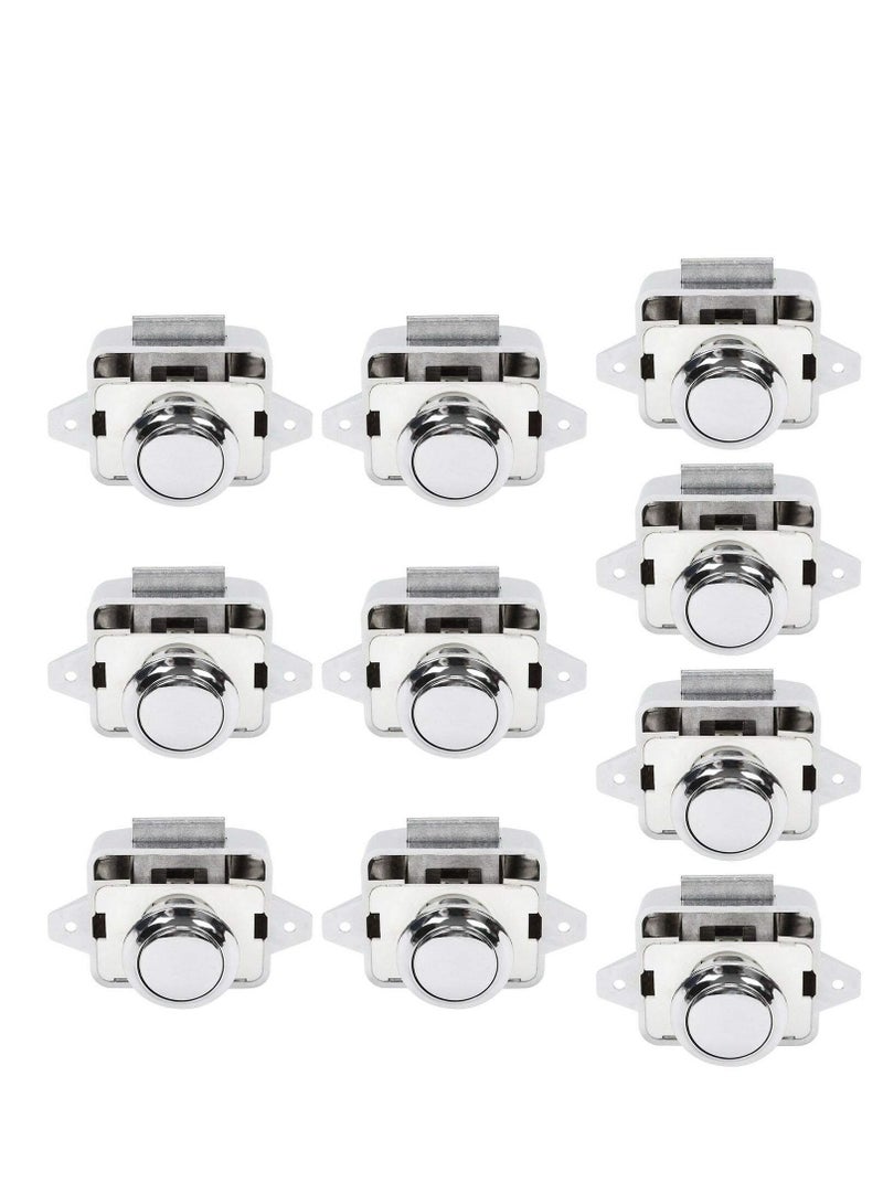 SYOSI 10 PCS Push Button Latch Cabinet Door Catch Keyless Cupboard Locks for RV Yachts Motorhome Camper Caravan - Image 1