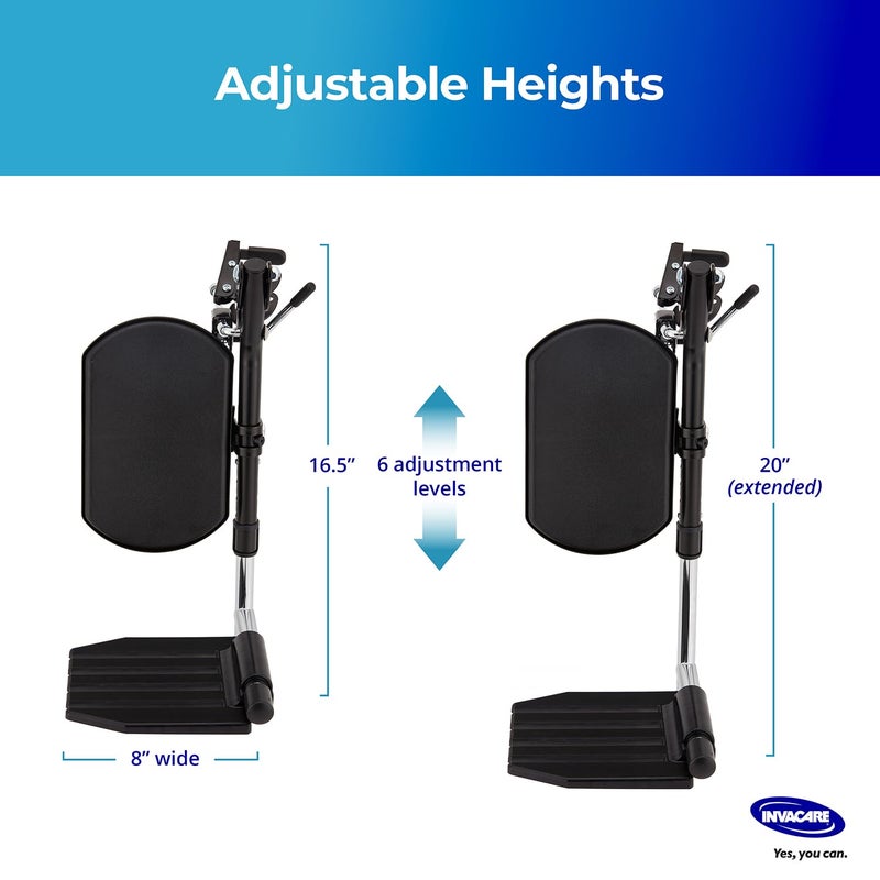Invacare Wheelchair Elevating Legrest with Padded Calf Support, Footrest with Swing Away Function, Adjustable Length and Aluminum Footplate, Tool-Free Installation, Designed for Invacare Wheelchair - Image 4