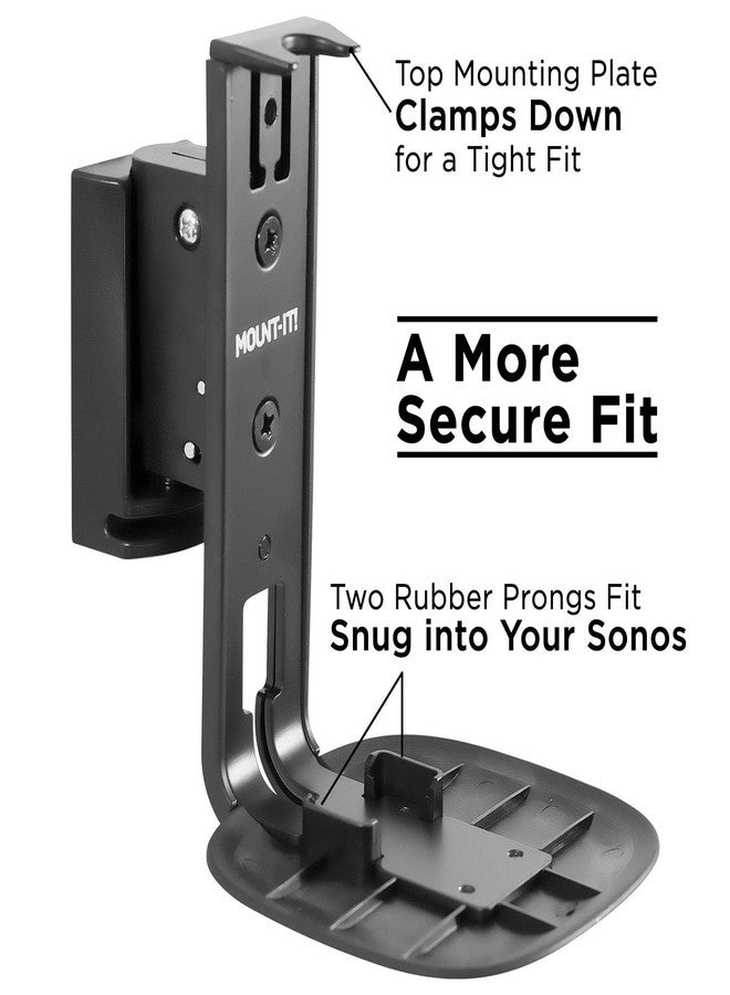 Mount-It! Adjustable Speaker Wall Mount for SONOS One, One SL and Play:1 - Black - Image 3