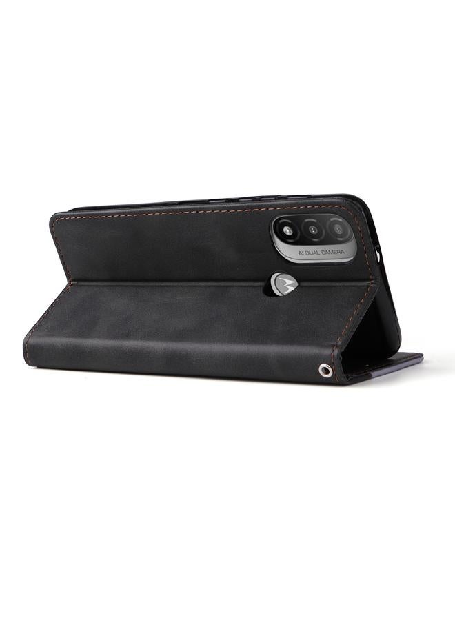 S-TOP Case For Motorola Moto E40 / E30 / E20 Stitching-Color Flip Leather Phone Case with Holder - Image 4