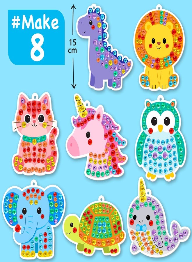 EZCRA Paint by Sticker Kit for Kids - Animal Friends, 500+ Gem Stickers - Image 2