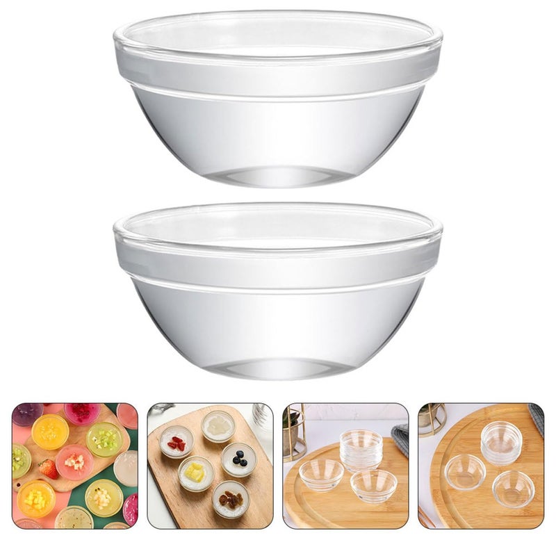 2Pcs Small Glass Dessert Bowls For Pudding Jelly Fruit Salad Lightweight Decorative Serving Dishes - Image 4
