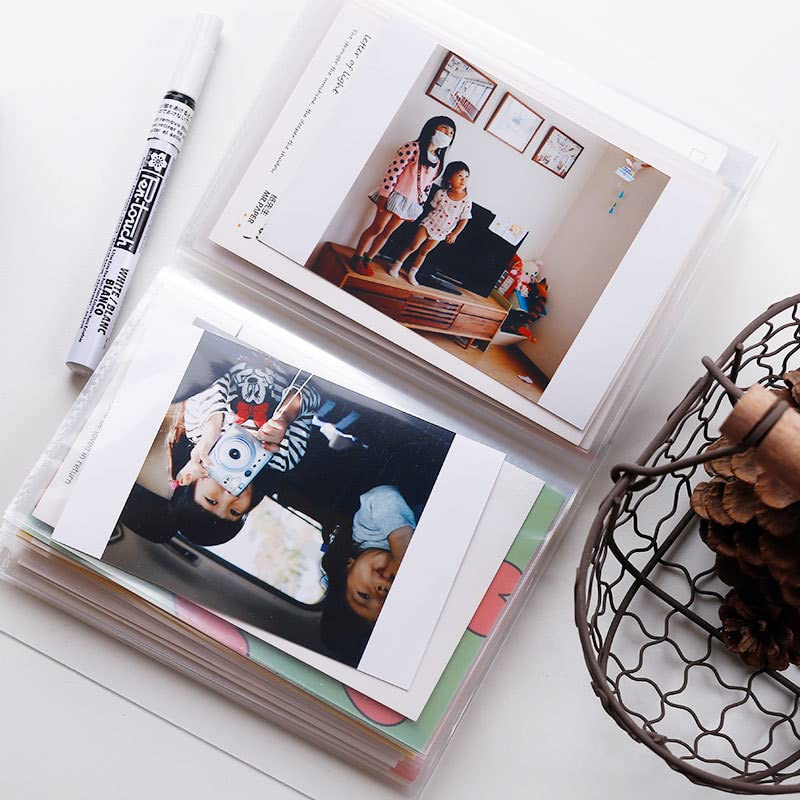 Guqqeuc 4x6 Photo Albums Storage, Picture Book for 4x6 Photos, Clear Cover Portfolio Folder for Postcards, Art Books Card Holds for Artwork, Wedding Journey Photo Book, 40 Pages Hold 80 Pictures - Image 5