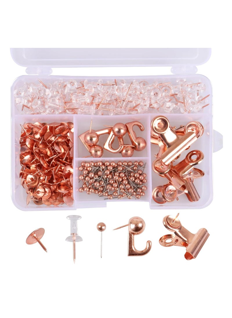 Oasisgalore - Push Pins Set，5 Types Pushpins Thumb Tacks Map Pins for Cork Board Bulletin Boards Office - Image 1