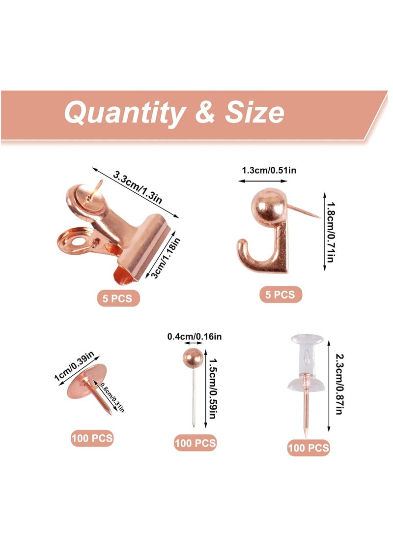 Oasisgalore - Push Pins Set，5 Types Pushpins Thumb Tacks Map Pins for Cork Board Bulletin Boards Office - Image 1