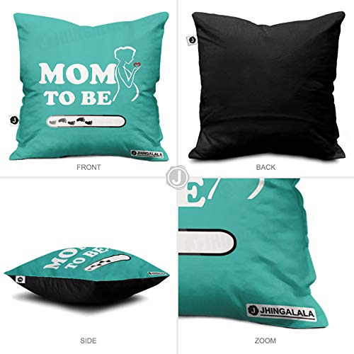 Jhingalala Jhingalala Mom to Be Printed Satin Cushion with Filler Coffee Mug Key Chain Greeting Card Combo Multicolor Medium - Image 3