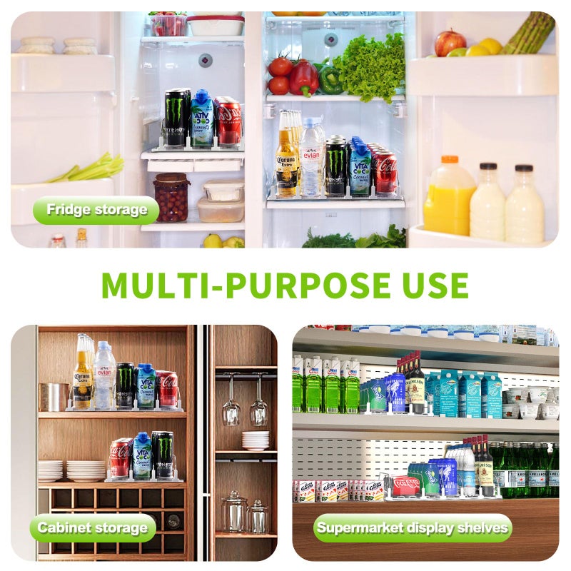 Coanto Drink Organizer for Fridge, Soda Can Dispenser for Refrigerator, Automatic Drink Dispenser for Fridge Holds up to 15 Cans, 3 Row - Image 5